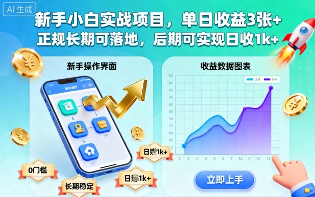 新手小白实战项目,单日收益3张+,正规长期可落地,后期可实现日收1k+【揭秘】-来友网创