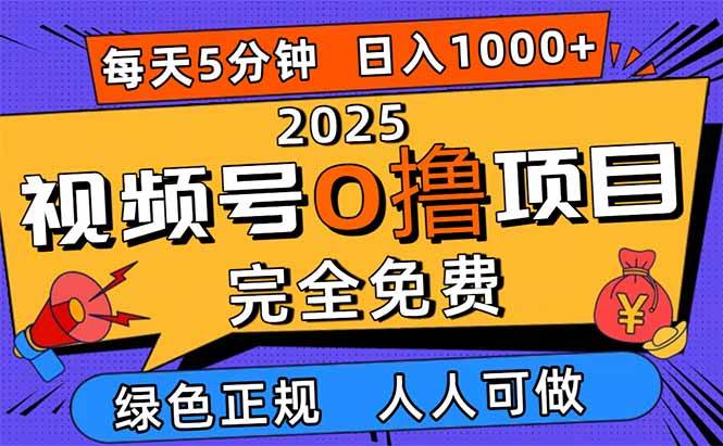 (16388期)2025视频号0撸项目,5分钟一个号,日入1000+,人人可做-来友网创