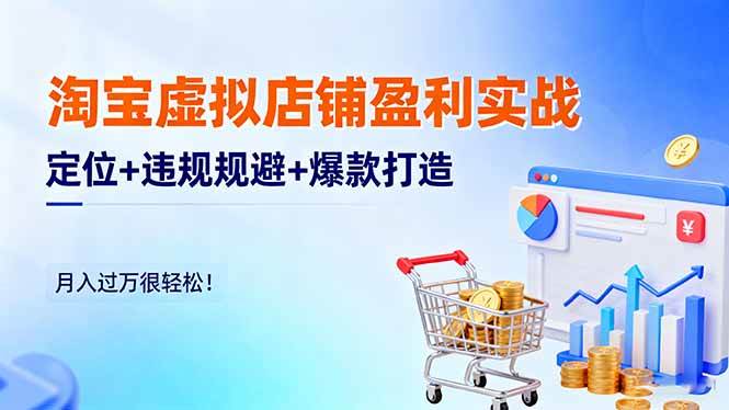 (16387期)淘宝虚拟店铺盈利实战:定位+违规规避+爆款打造,月入过万很轻松!-来友网创