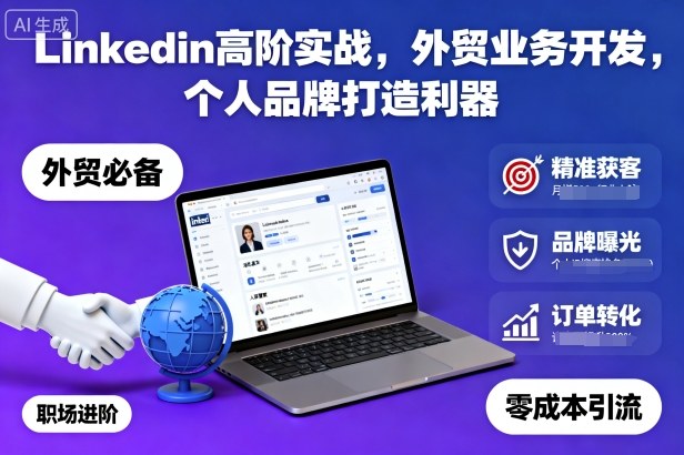 Linkedin高阶实战,外贸业务开发,个人品牌打造利器-来友网创