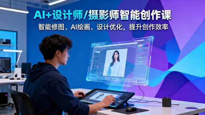 (16398期)AI+设计师/摄影师智能创作课:智能修图、AI绘画、设计优化,提升创作效率-来友网创