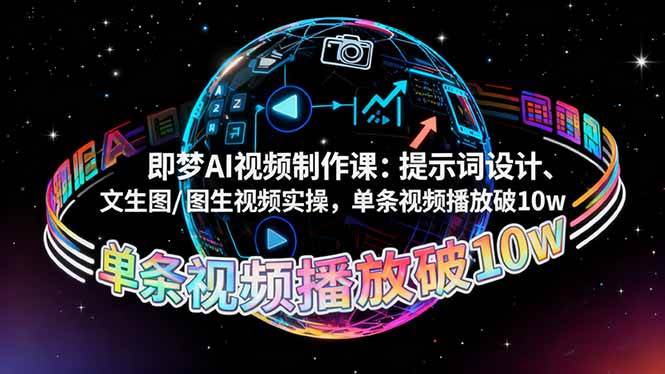 (16417期)即梦AI视频制作课:提示词设计、文生图/图生视频实操,单条视频播放破10w-来友网创