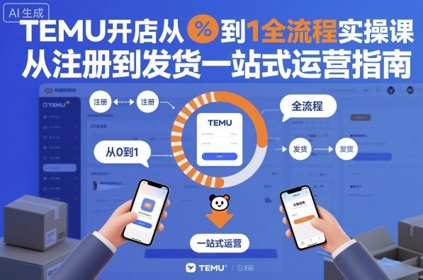 TEMU开店从0到1全流程实操课,从注册到发货一站式运营指南-来友网创