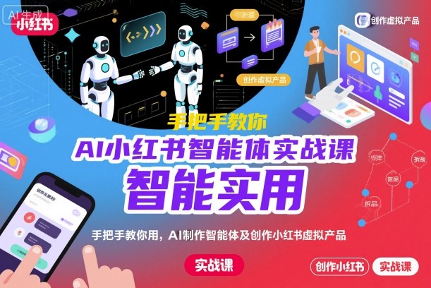 AI小红书智能体实战课,手把手教你用AI制作智能体及创作小红书虚拟产品,提效+内容商业化-来友网创