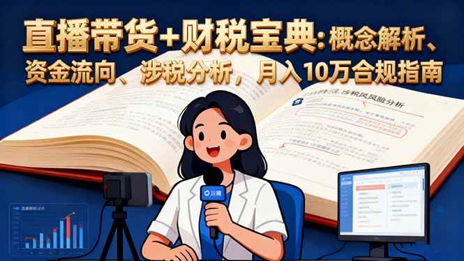 (16444期)直播带货+财税宝典:概念解析、资金流向、涉税分析,月入10万合规指南-来友网创