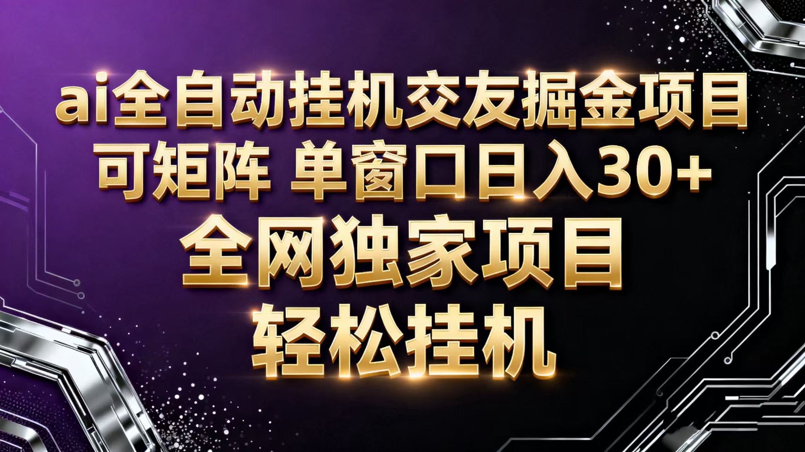 ai全自动挂机语聊掘金 可矩阵 单窗口轻松日入30+-来友网创