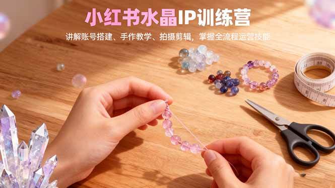 (16475期)小红书水晶IP训练营,讲解账号搭建、手作教学、拍摄剪辑,全流程运营技能-来友网创