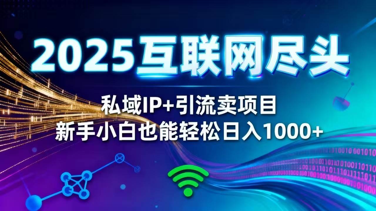 (16485期)2025网创尽头王炸项目!私域 IP + 精准引流,新手小白在家躺赚日入 1000+-来友网创