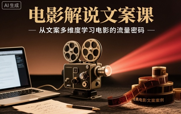 电影解说文案课,从文案多维度学习电影的流量密码-来友网创