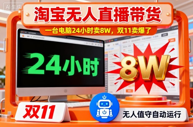 淘宝无人直播带货,一台电脑214小时卖8W,双11卖爆了【揭秘】-来友网创