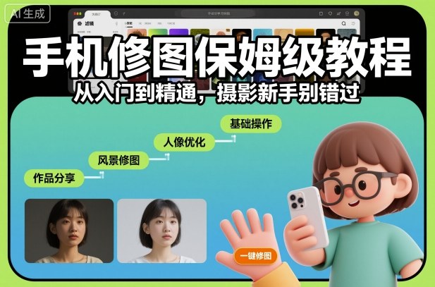 手机修图保姆级教程,从入门到精通,摄影新手别错过-来友网创