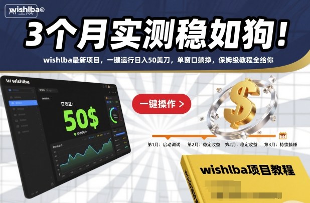 3个月实测稳如狗!wishlba最新项目,一键运行日入50美刀,单窗口躺挣,保姆级教程全给你【揭秘】-来友网创