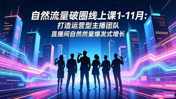 (16582期)自然流量破圈线上课1-11月:打造运营型主播团队 直播间自然流量爆发式增长-来友网创