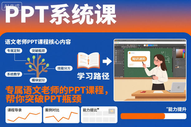 PPT系统课,专属语文老师的PPT课程,帮你突破PPT瓶颈-来友网创