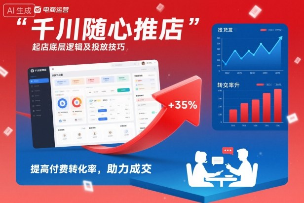 千川随心推起店底层逻辑及投放技巧,提高付费转化率,助力成交-来友网创