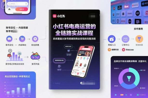 小红书电商运营的全链路实战课程,系统覆盖从账号搭建到商业变现的完整流程-来友网创