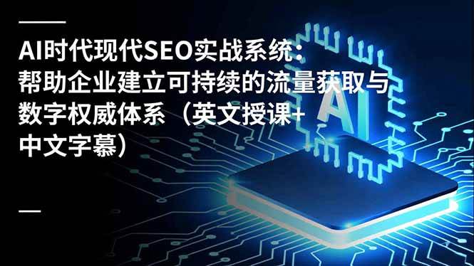 (16760期)AI时代现代SEO实战系统:帮助企业建立可持续的流量获取与数字权威体系(英文授课+中文字幕)-来友网创