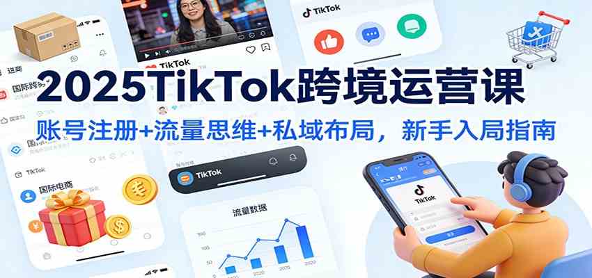 2025TikTok跨境运营课:账号注册+流量思维+私域布局,新手入局指南-来友网创