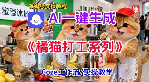 Coze扣子工作流一键生成胖橘猫打工短视频,保姆级实操搭建教学-来友网创
