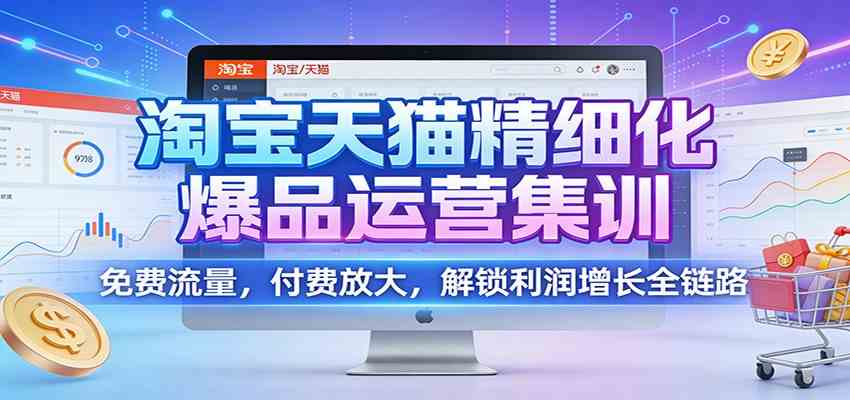 淘宝天猫精细化爆品运营集训:免费流量,付费放大,解锁利润增长全链路-来友网创