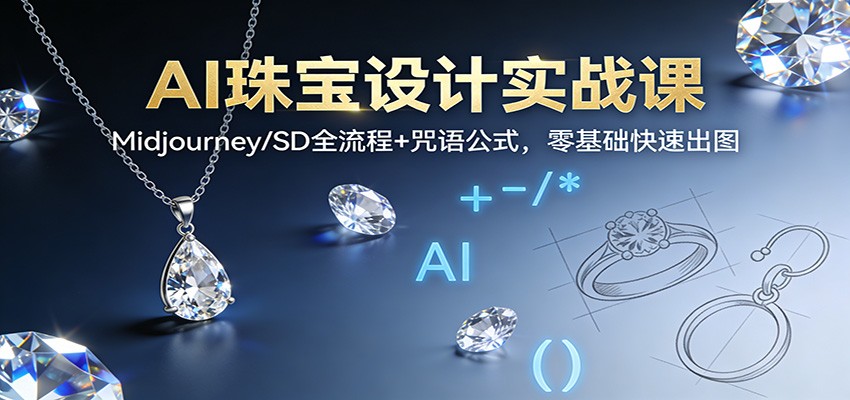 AI珠宝设计实战课:Midjourney/SD全流程+咒语公式,零基础快速出图-来友网创