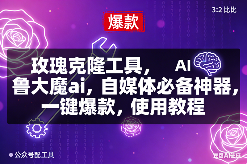 (16855期)玫瑰克隆,鲁大魔ai,自媒体必备神器,一键爆款工具,详细介绍和。使用教程-来友网创