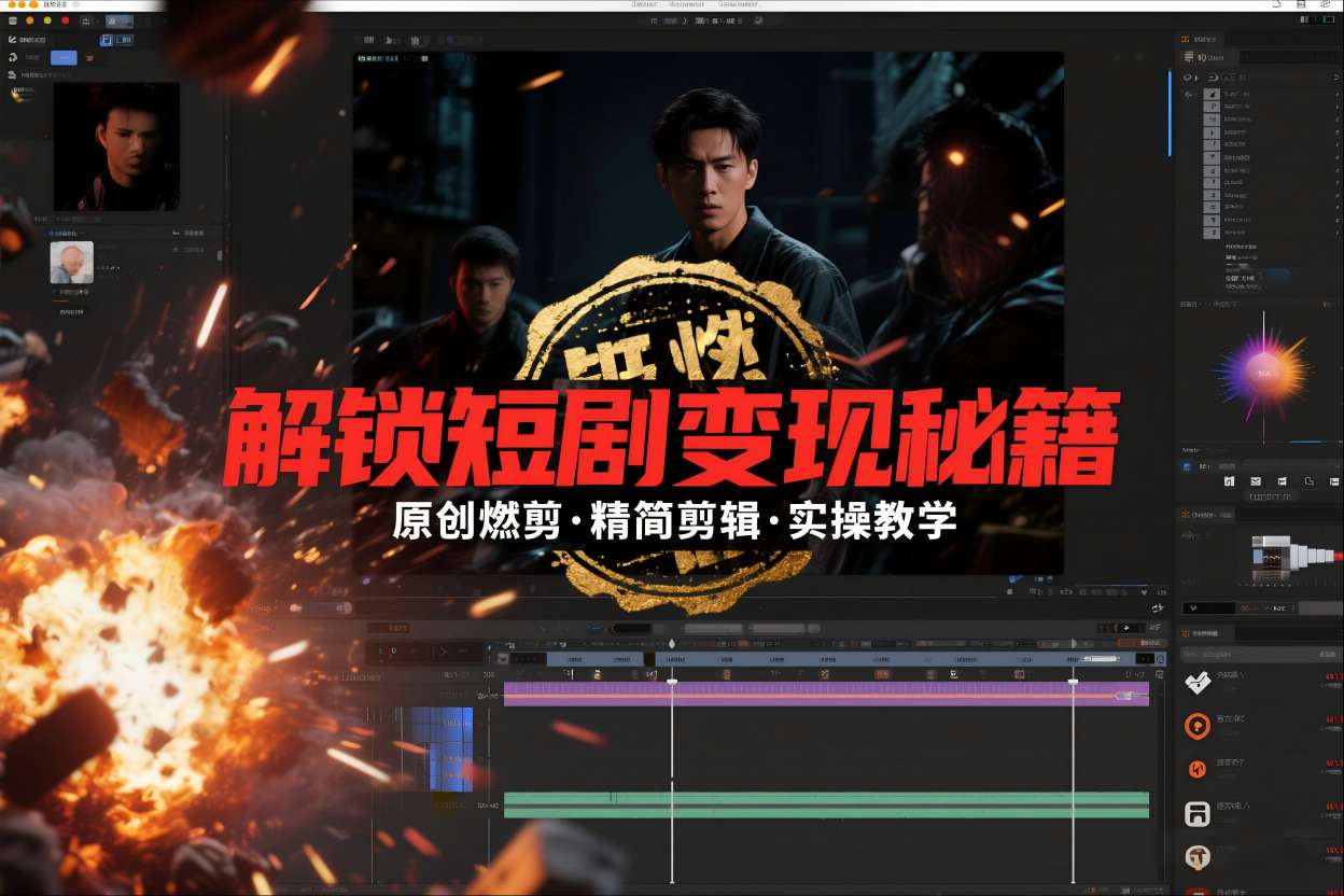 短剧拉新之原创燃剪精简剪辑实操课,解锁短剧变现秘籍-来友网创