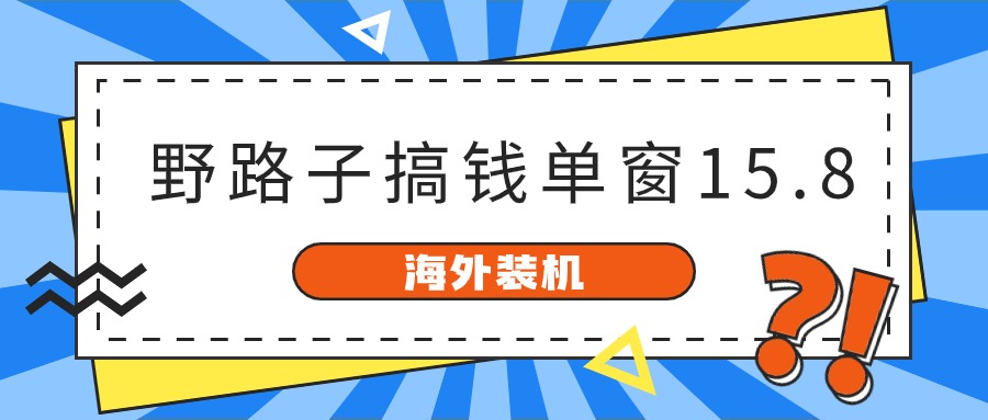 海外装机，野路子搞钱，单窗口15.8，亲测已变现10000+-来友网创