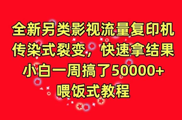 全新另类影视流量复印机，传染式裂变，快速拿结果，小白一周搞了50000+，喂饭式教程【揭秘】-来友网创