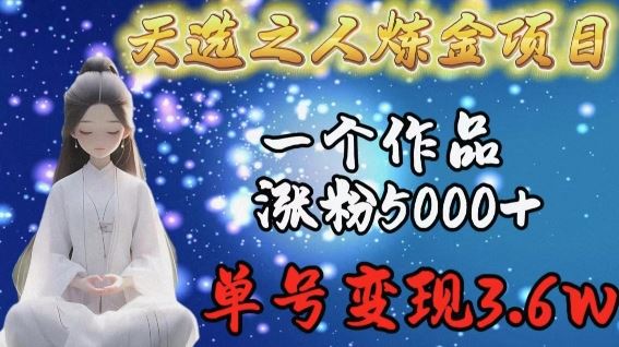 天选之人炼金项目，一个作品涨粉5000+，单号变现3.6w【揭秘】-来友网创