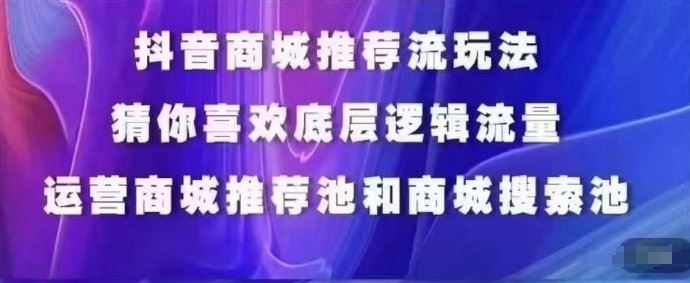 抖音商城运营课程，猜你喜欢入池商城搜索商城推荐人群标签覆盖-来友网创