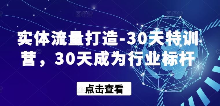 实体流量打造-30天特训营，30天成为行业标杆-来友网创