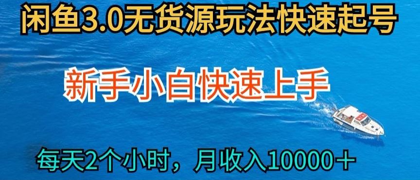 2024最新闲鱼无货源玩法，从0开始小白快手上手，每天2小时月收入过万【揭秘】-来友网创