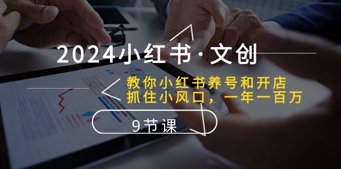 2024小红书文创：教你小红书养号和开店、抓住小风口 一年一百万 (9节课)-来友网创