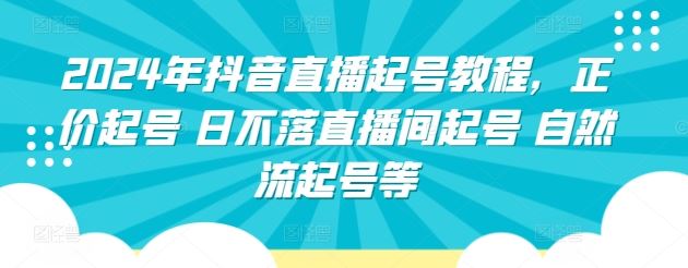 2024年抖音直播起号教程，正价起号 日不落直播间起号 自然流起号等-来友网创