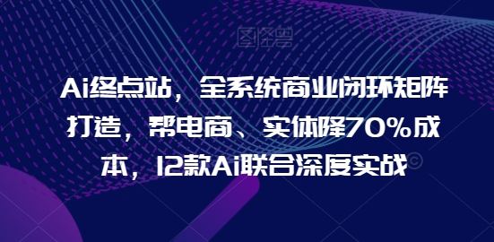 Ai终点站，全系统商业闭环矩阵打造，帮电商、实体降70%成本，12款Ai联合深度实战-来友网创