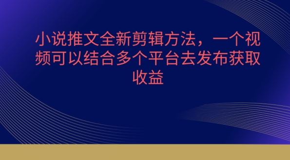 小说推文全新剪辑方法，一个视频可以结合多个平台去发布获取【揭秘】-来友网创