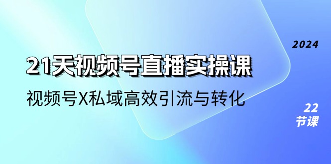 21天视频号直播实操课，视频号X私域高效引流与转化（22节课）-来友网创