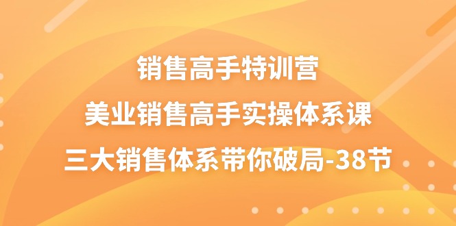 销售高手特训营，美业销售高手实操体系课，三大销售体系带你破局（38节）-来友网创