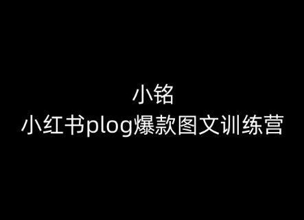 小铭-小红书plog爆款图文训练营，教你从0-1做小红书-来友网创