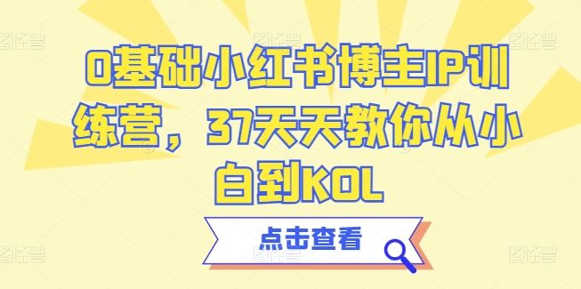 0基础小红书博主IP训练营，37天天教你从小白到KOL-来友网创