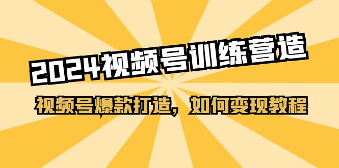 2024视频号训练营，视频号爆款打造，如何变现教程（20节课）-来友网创