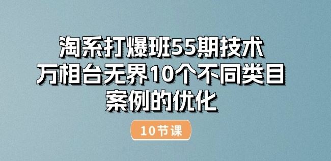 淘系打爆班55期技术：万相台无界10个不同类目案例的优化(10节)-来友网创