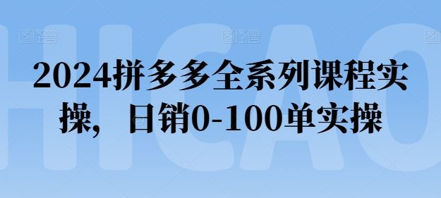 2024拼多多全系列课程实操，日销0-100单实操【必看】-来友网创