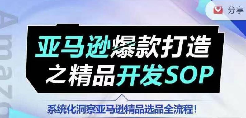 【训练营】亚马逊爆款打造之精品开发SOP，系统化洞察亚马逊精品选品全流程-来友网创