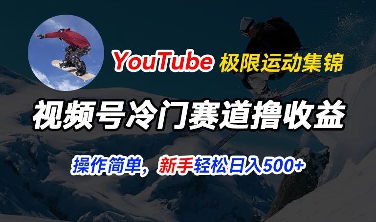 视频号冷门赛道撸收益，YouTube搬运极限运动集锦，暴力起号，操作简单流量高，轻松日入5张【揭秘】-来友网创