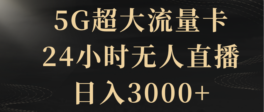 （8304期）5G超大流量卡，24小时无人直播，日入3000+-来友网创