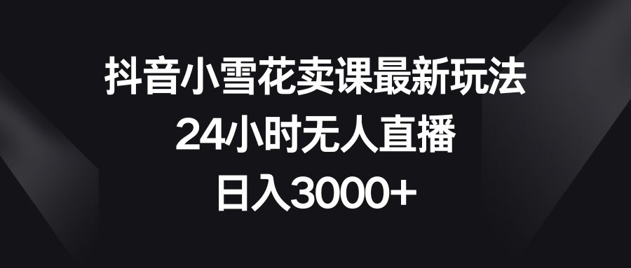 （8322期）抖音小雪花卖课最新玩法，24小时无人直播，日入3000+-来友网创