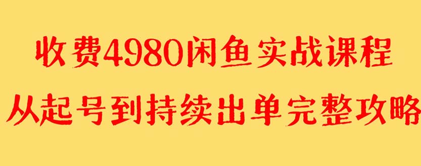 （8359期）外面收费4980闲鱼无货源实战教程 单号4000+-来友网创