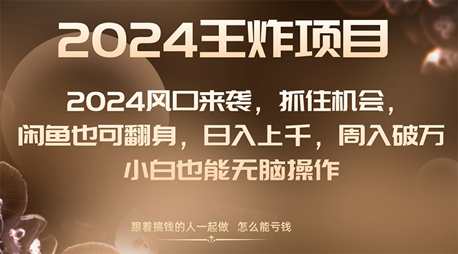 （8401期）2024风口项目来袭，抓住机会，闲鱼也可翻身，日入上千，周入破万，小白…-来友网创